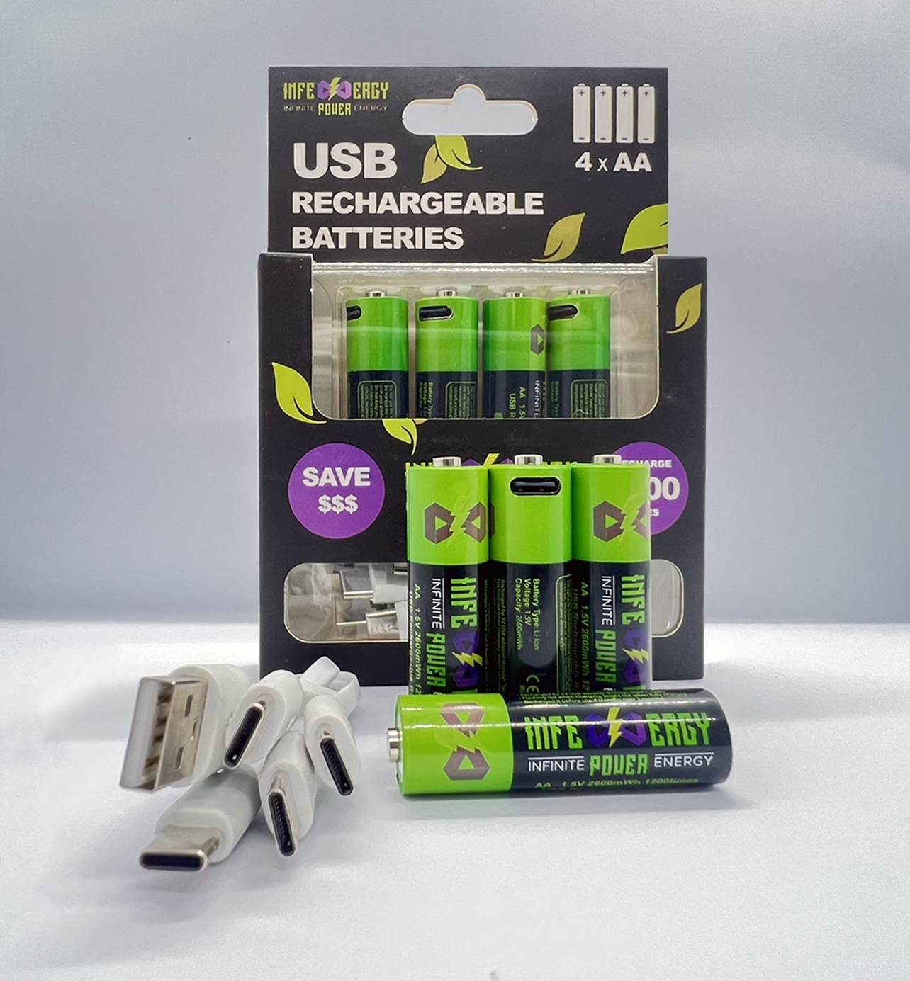 USB Rechargeable AA and AAA Batteries